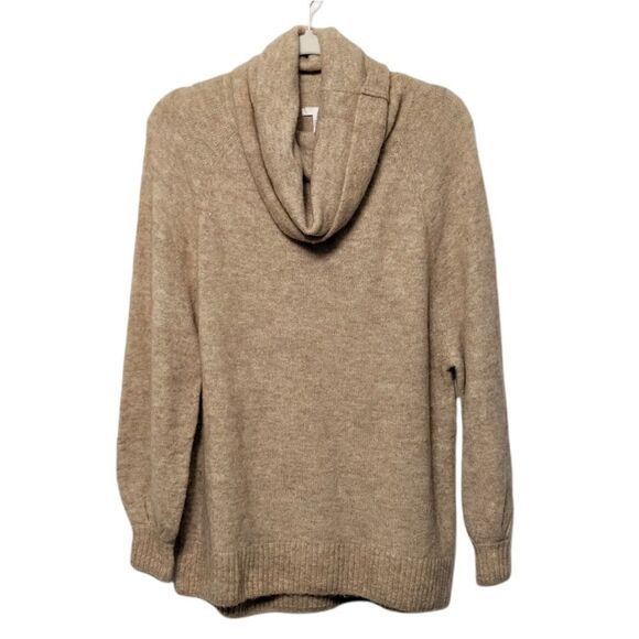 H&M Camel Tan Mohair Wool Blend Cowl Neck Oversized Sweater - Picture 4 of 4